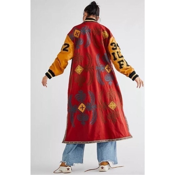 ISO Free People Meadow varsity longline jacket - Picture 3 of 4